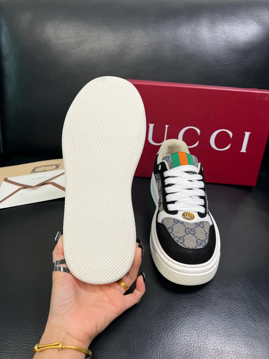 Men's shoes 💰780 Gucci high quality top crafts Gucci counter new original factory configuration, imported cowhide fabric from Italy, imported cowhide lining, breathable and comfortable, sole: original factory special supply original sole super comfortable, original factory and single goods, welcome to compare, code number 38-44 (customized 45)